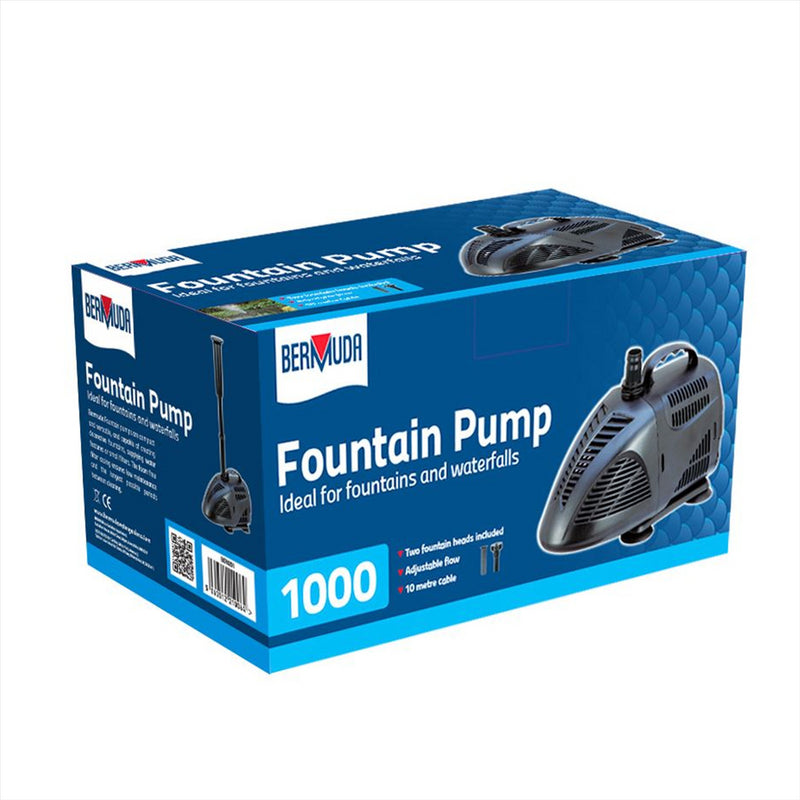 Bermuda Submersible Fountain Pond Pump With Fountain Heads - Garden Water Feature Pumps