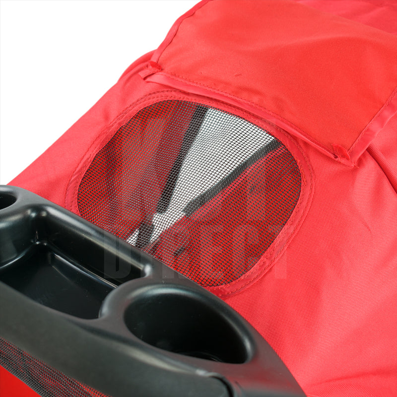 Hooded Pet Stroller - Red