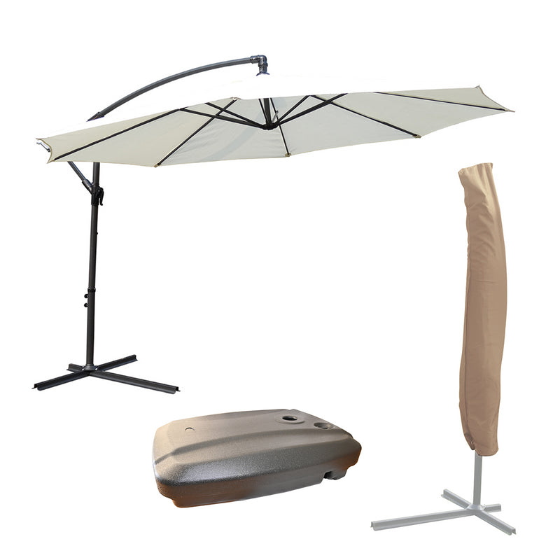 KCT 3m Large Cantilever Garden Parasols with Optional Base / Cover