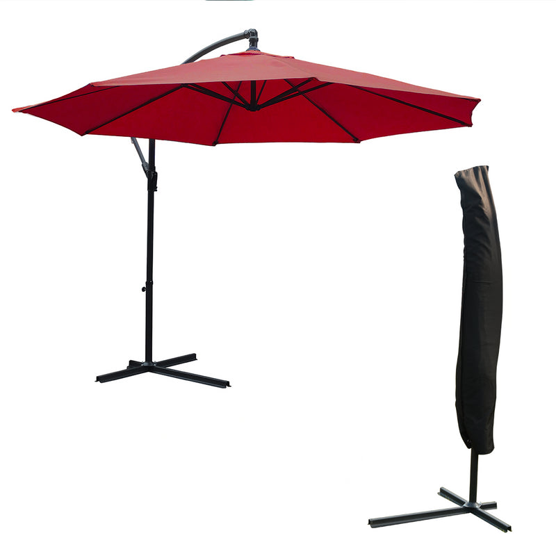 KCT 3m Large Cantilever Garden Parasols with Optional Base / Cover