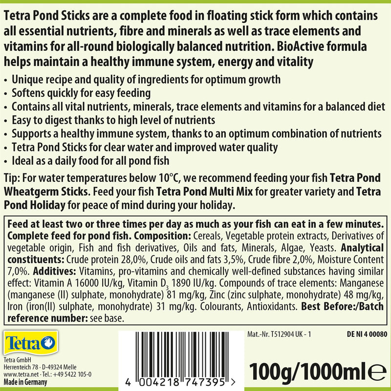 Tetra Floating Pond Sticks Fish Food