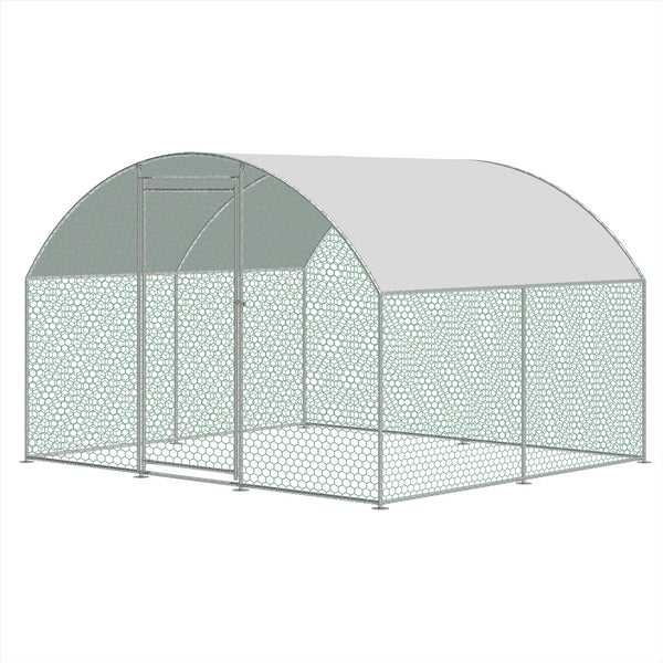 KCT 2.5x3m Walk In Chicken Pet Run with Curved Roof