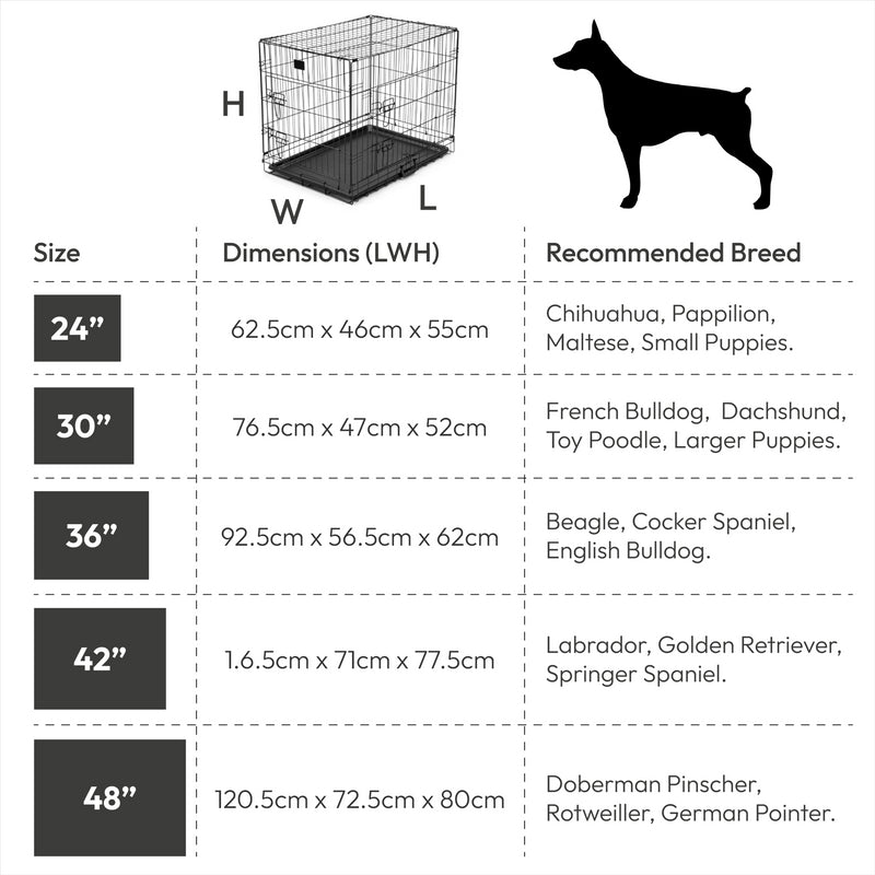 KCT Folding Pet Crates with Plastic Tray