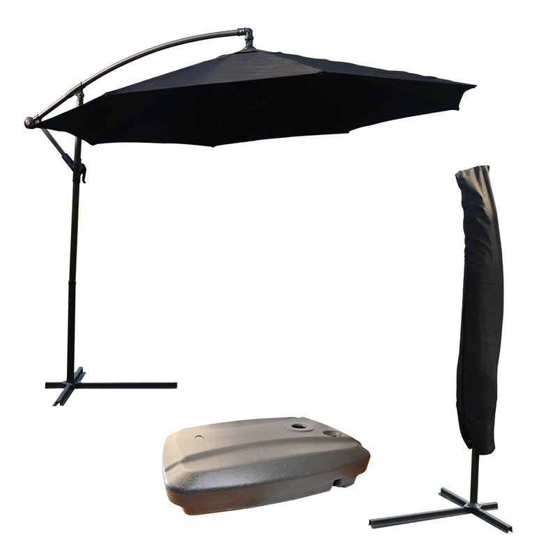 KCT 3m Large Cantilever Garden Parasols with Optional Base / Cover