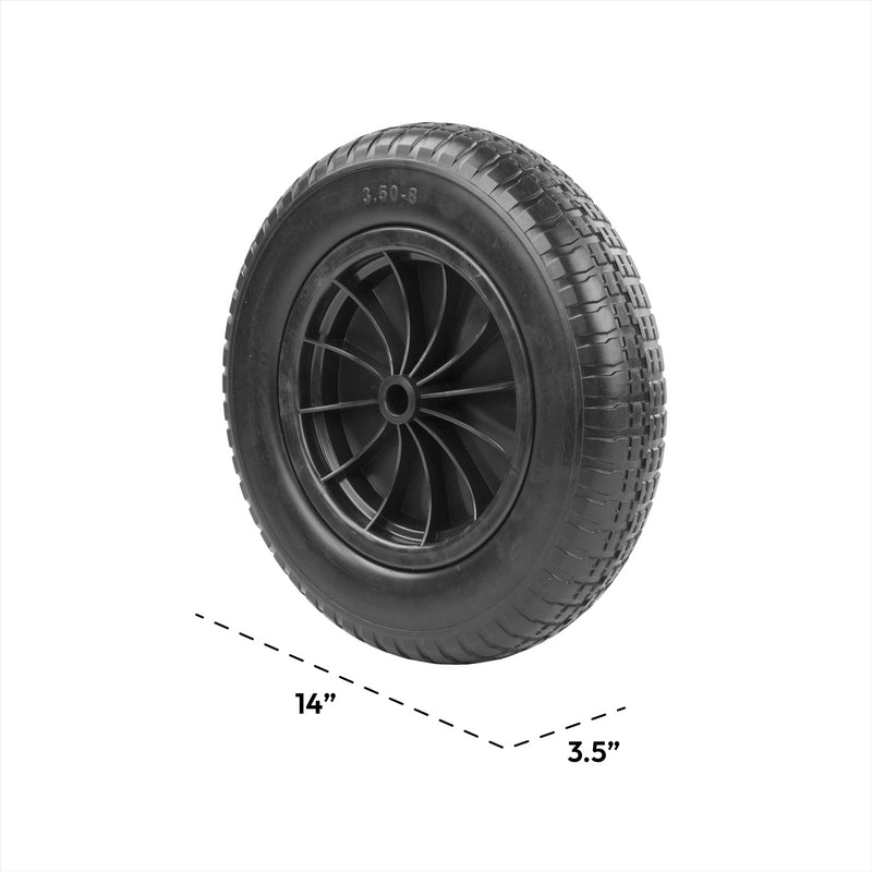 KCT Wheelbarrow Wheels 14" & Axel 128x2mm