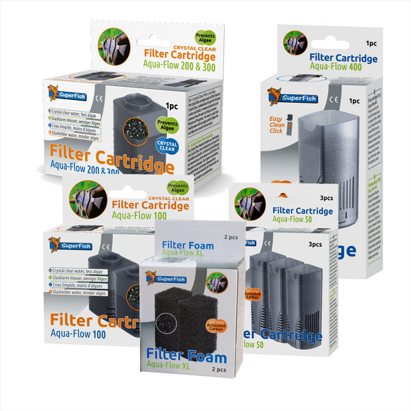 SuperFish Replacement Media Cartridges for Aqua Flow Internal Filters