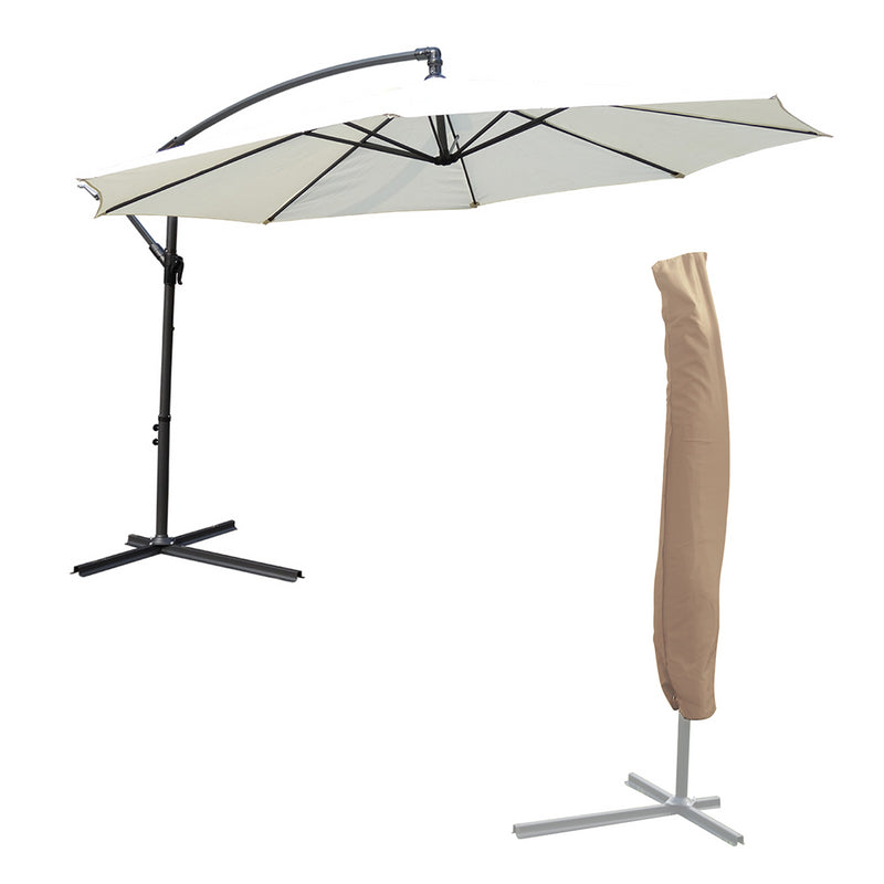 KCT 3m Large Cantilever Garden Parasols with Optional Base / Cover