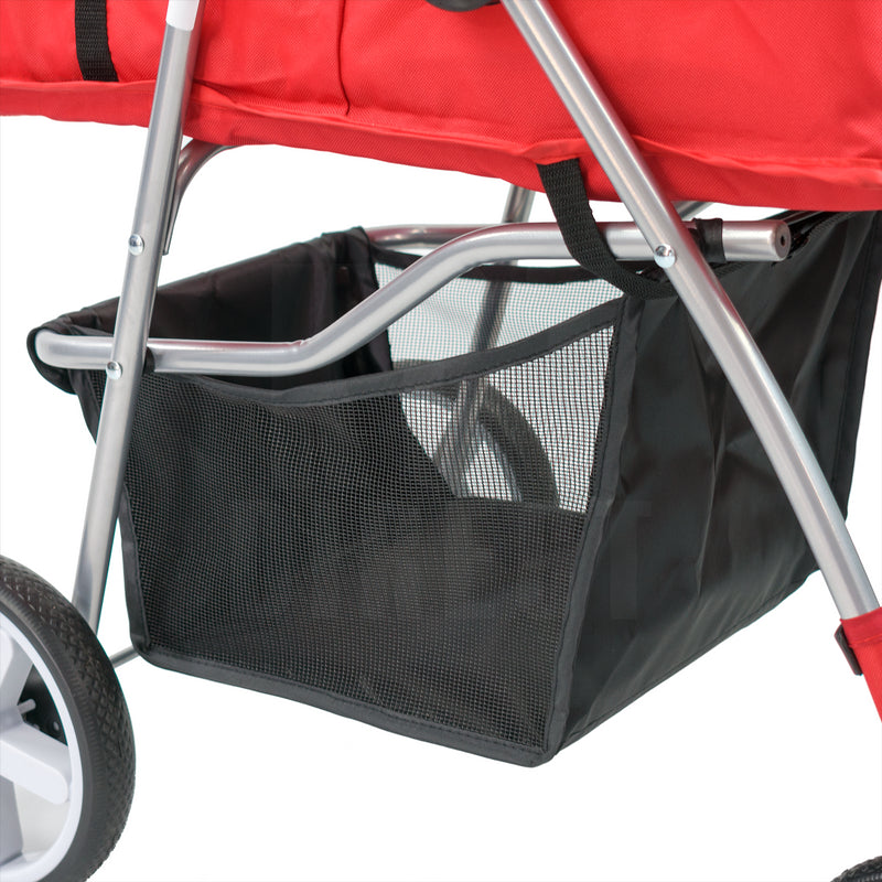 Hooded Pet Stroller - Red