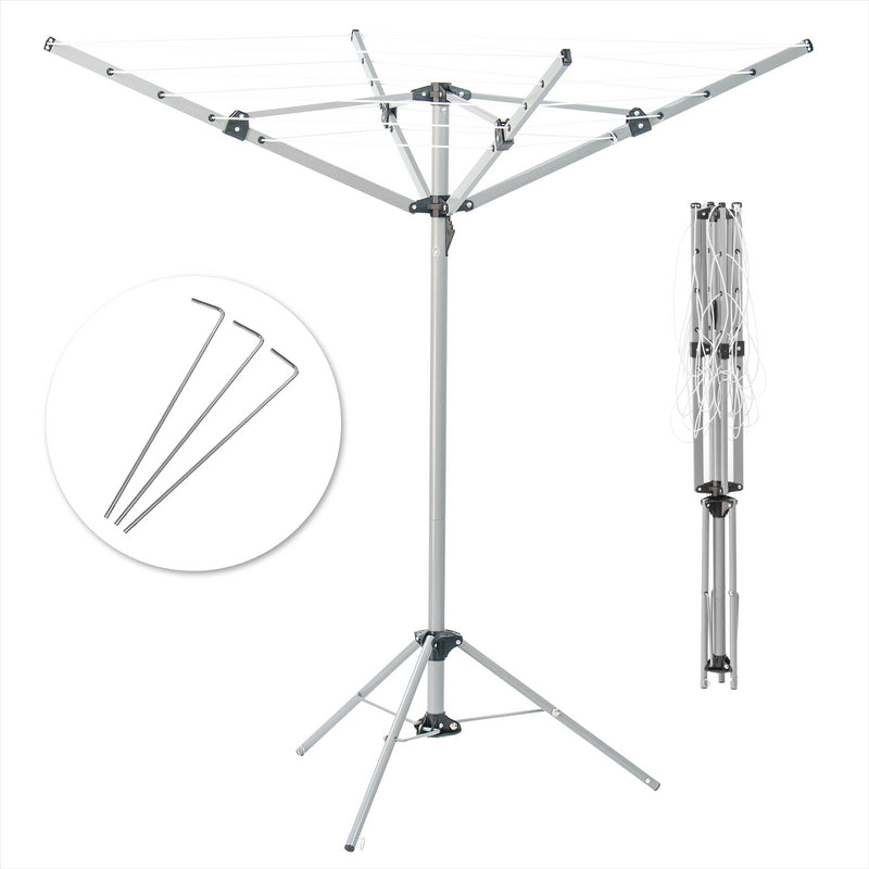 KCT 4 Arm Free Standing Portable Rotary Airer Washing Line Dryer