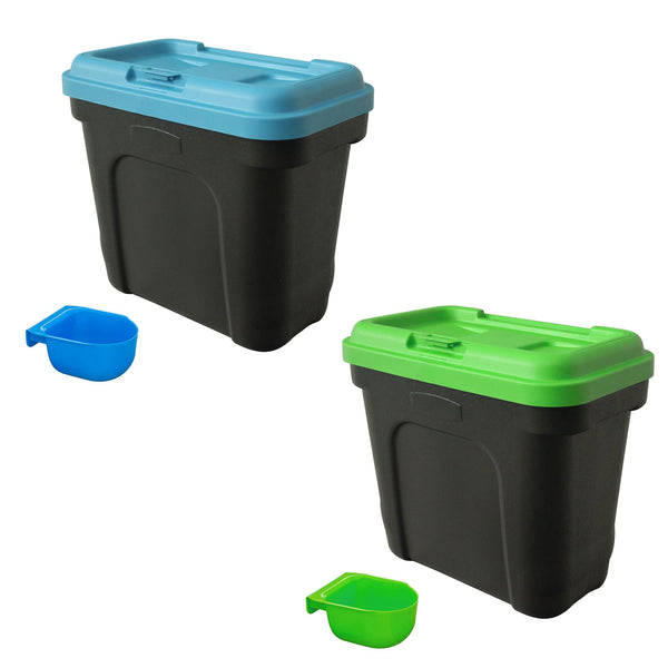 KCT 2 Pack 15L Pet Food Container – Green & Blue