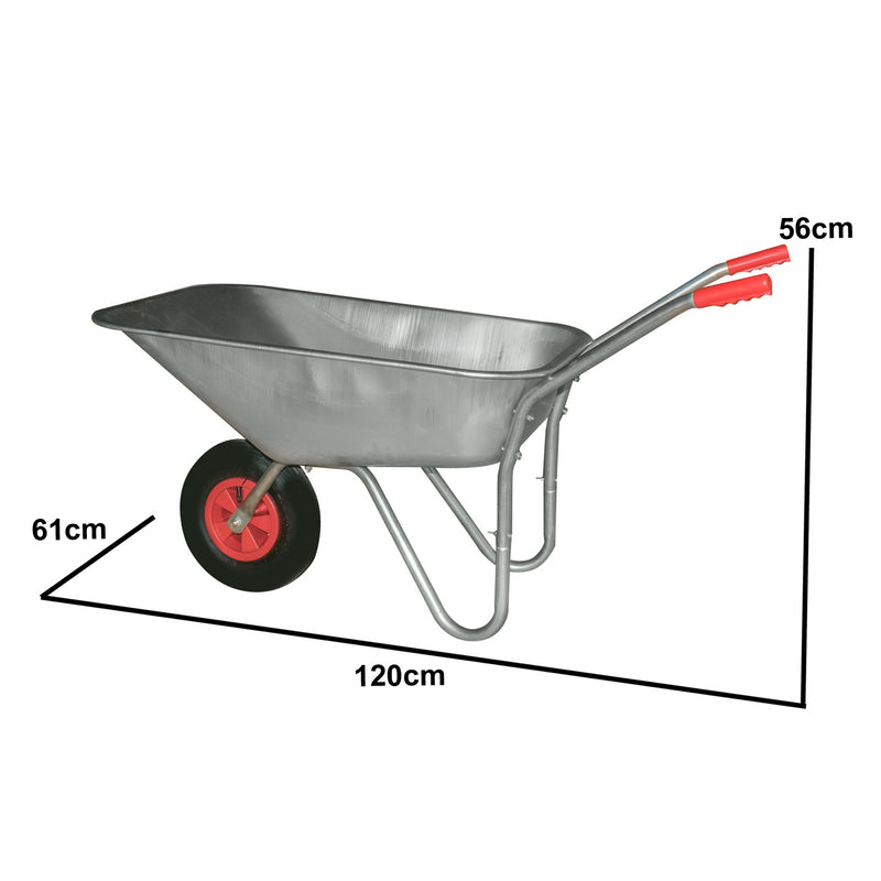 KCT 80 Litre Garden Galvanised Steel Wheelbarrow