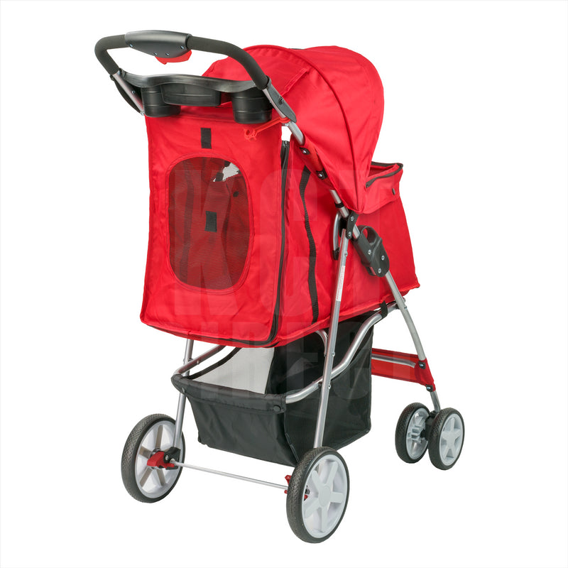 Hooded Pet Stroller - Red