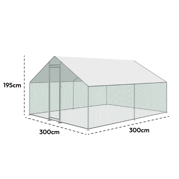 KCT Galvanised 3x3m Walk In Chicken Pet Run