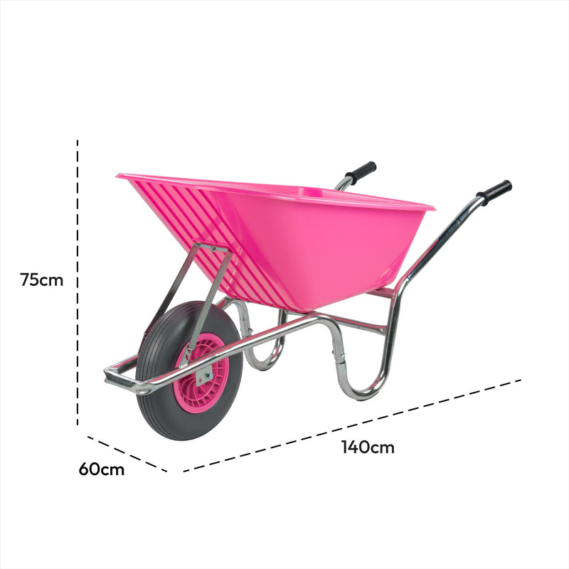 Complete Garden 110L Wheelbarrow - Pink