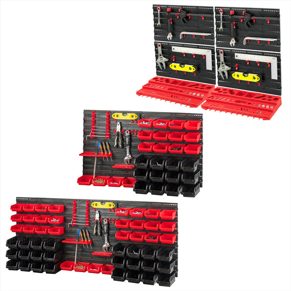 KCT Wall Mounted Tool Rack Organiser with Bins