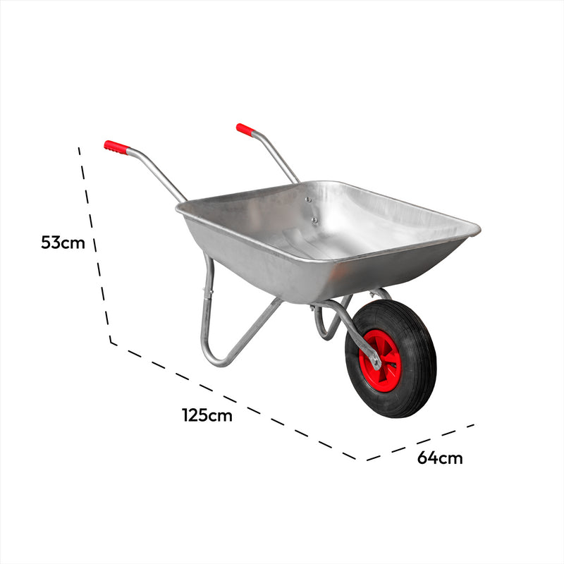 KCT 65 Litre Garden Galvanised Steel Wheelbarrow