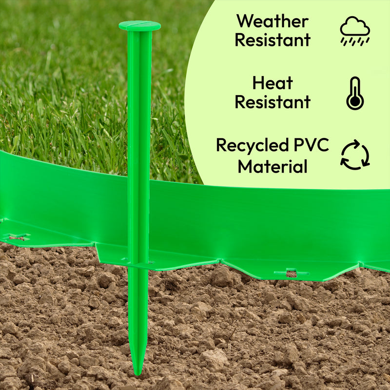 Flexible Garden Border Edging With Plastic Pegs