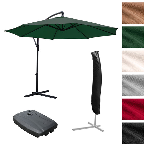 KCT 3m Large Cantilever Garden Parasols with Optional Base / Cover