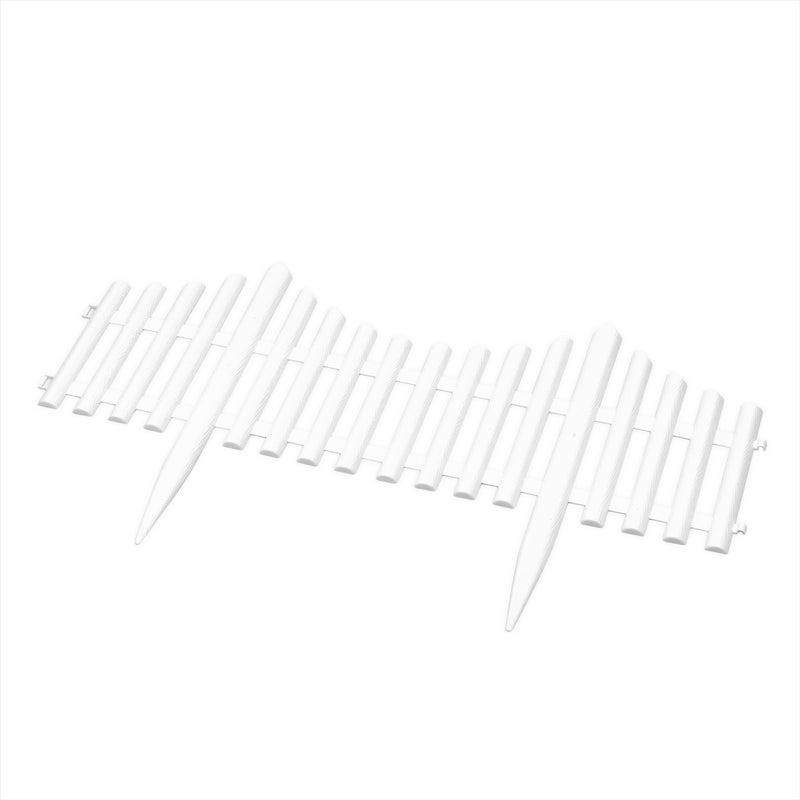 KCT White Picket Fence Garden Border - Pack of 8 panels