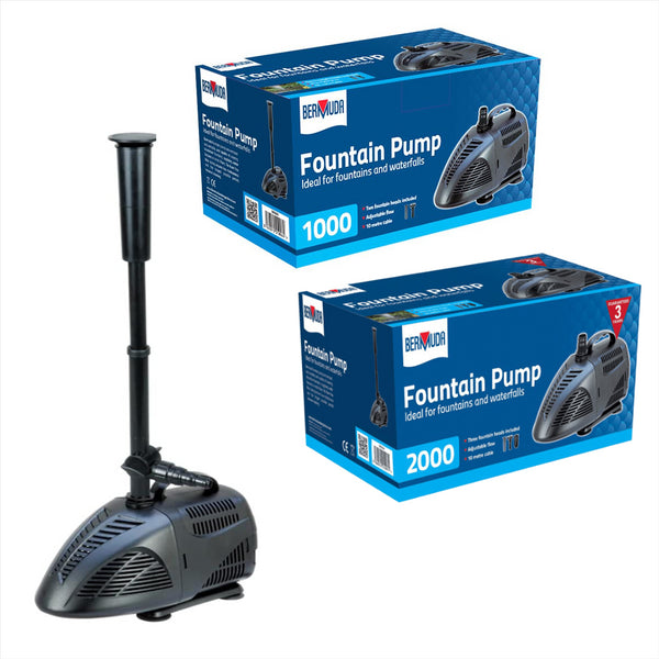 Bermuda Submersible Fountain Pond Pump With Fountain Heads