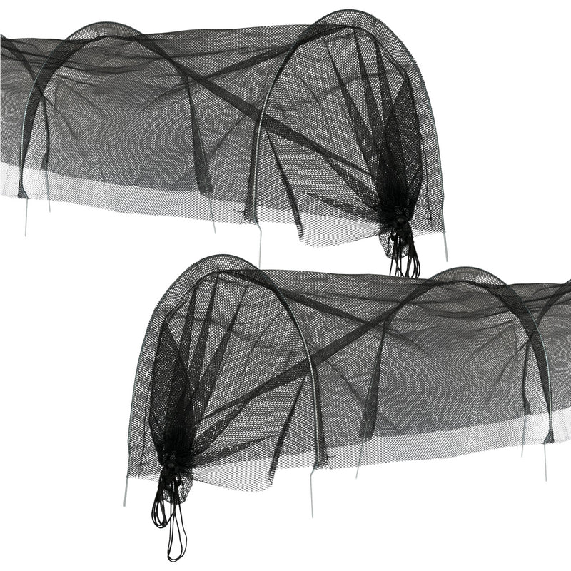 KCT Twin Pack Black Garden Net Cloche Grow Tunnel